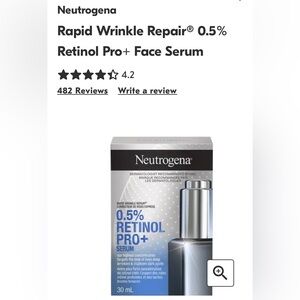 Neutrogena Rapid Wrinkle Repair 0.5% Retinol Pro+ Face Serum - NEW